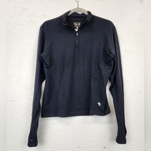 Mountain Hardwear Womens M Quarter Zip Hiking Base‎ Layer Black
